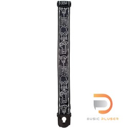 Planet Waves Joe Satrani Planet Lock Guitar Strap 50PLJS01 Skull N Bones