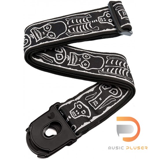 Planet Waves Joe Satrani Planet Lock Guitar Strap 50PLJS01 Skull N Bones