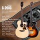 กีต้าร์โปร่งไฟฟ้า SAGA รุ่น G200C ( Solid Top ) กีต้าร์โปร่งไฟฟ้า SAGA รุ่น G200C ( Solid Top )