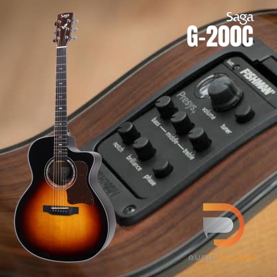 กีต้าร์โปร่งไฟฟ้า SAGA รุ่น G200C ( Solid Top ) กีต้าร์โปร่งไฟฟ้า SAGA รุ่น G200C ( Solid Top )