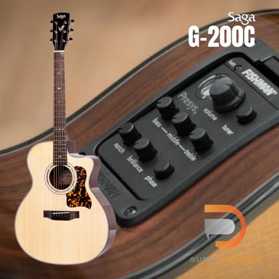 กีต้าร์โปร่งไฟฟ้า SAGA รุ่น G200C ( Solid Top ) กีต้าร์โปร่งไฟฟ้า SAGA รุ่น G200C ( Solid Top )
