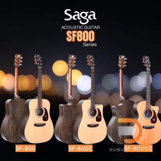 กีต้าร์โปร่ง SAGA SF800 ( Solid Top ) ขนาด 41 นิ้ว