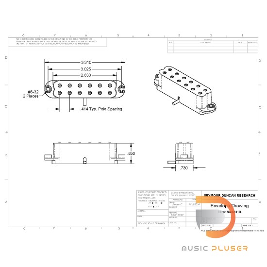 Seymour Duncan Little 59 for Strat Bridge SL59-1B Seymour Duncan Little 59 for Strat Bridge SL59-1B
