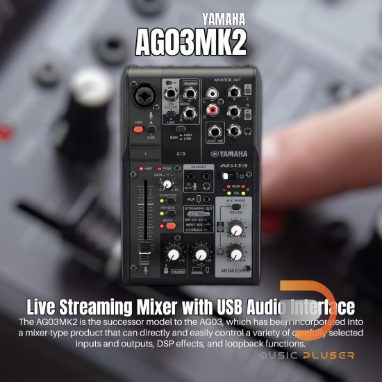 Yamaha AG03MK2 Live Streaming Mixer with USB Audio Interface