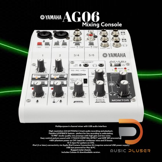 Yamaha Ag06 Mixer With Usb Audio Interface